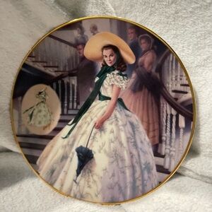 The Bradford Exchange Elegant Southern Belle Plate - Gold, Green, White BBQ Atti